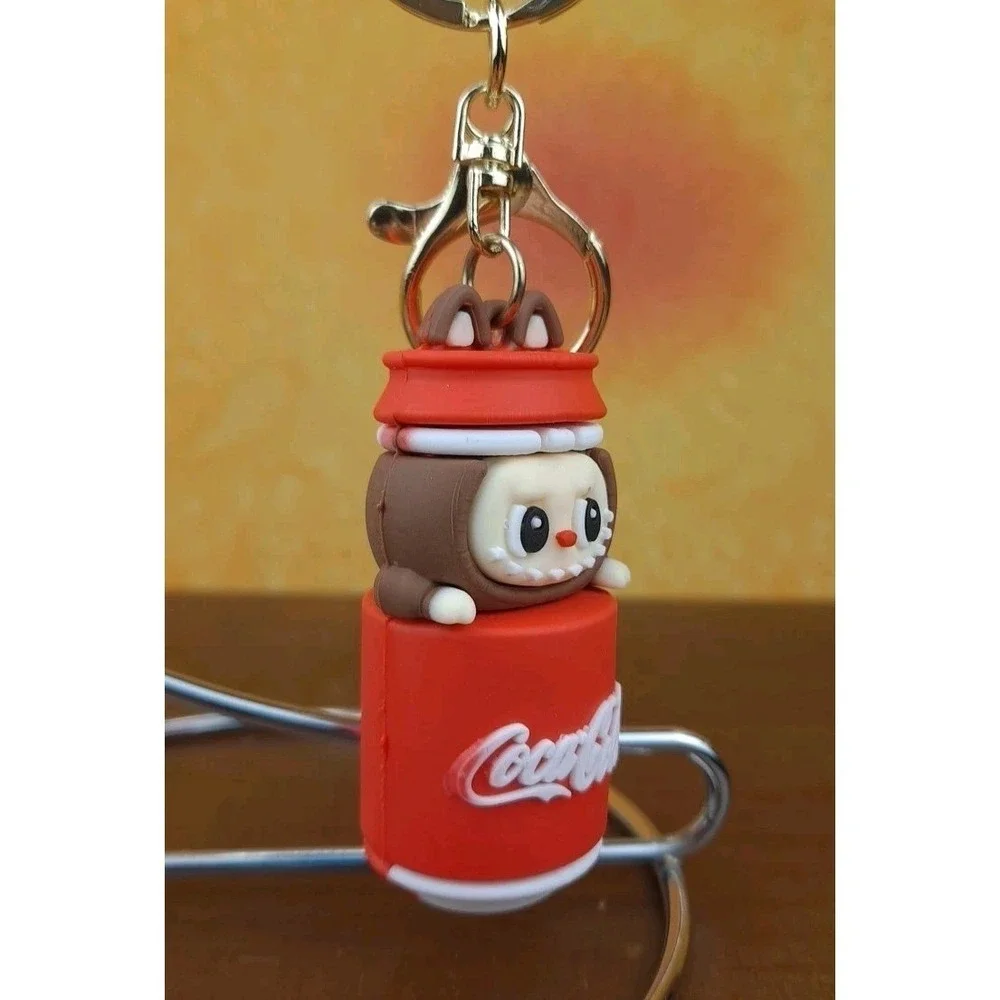 Labubu In Coca‎ Cola Can 3D PVC Keychain Backpack Clip 8